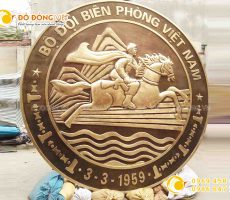 Đồ đồng Việt đúc logo đồng, logo bộ đội Biên Phòng bằng đồng