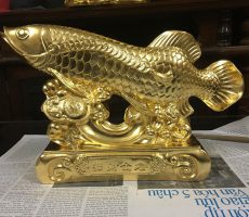 Tượng Cá Rồng Mạ Vàng 24k làm Quà tặng phong thủy ý nghĩa